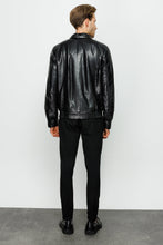 Load image into Gallery viewer, The Claribel Pythn Black Skin Leather Men Jacket