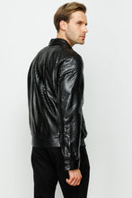 Load image into Gallery viewer, The Claribel Pythn Black Skin Leather Men Jacket