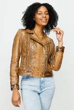 Load image into Gallery viewer, The Nayro Pythn Tan Leather Women Jacket