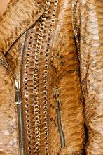 Load image into Gallery viewer, The Nayro Pythn Tan Leather Women Jacket