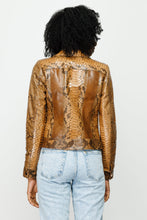 Load image into Gallery viewer, The Nayro Pythn Tan Leather Women Jacket