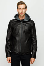 Load image into Gallery viewer, The Byron Ribi Black Leather Men Jacket