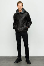 Load image into Gallery viewer, The Byron Ribi Black Leather Men Jacket