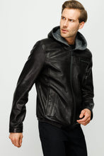 Load image into Gallery viewer, The Byron Ribi Black Leather Men Jacket