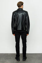 Load image into Gallery viewer, The Manteca Pythn Skin Leather Black Men Jacket