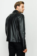Load image into Gallery viewer, The Manteca Pythn Skin Leather Black Men Jacket