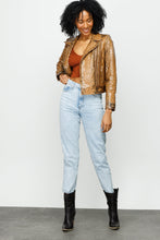 Load image into Gallery viewer, The Nayro Pythn Tan Leather Women Jacket