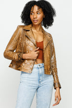 Load image into Gallery viewer, The Nayro Pythn Tan Leather Women Jacket