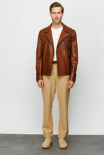 Load image into Gallery viewer, The Monola Tan Leather Men Jacket