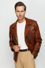 Load image into Gallery viewer, The Monola Tan Leather Men Jacket