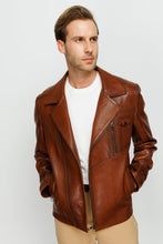 Load image into Gallery viewer, The Monola Tan Leather Men Jacket