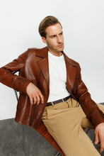Load image into Gallery viewer, The Monola Tan Leather Men Jacket