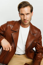 Load image into Gallery viewer, The Monola Tan Leather Men Jacket