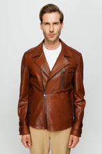 Load image into Gallery viewer, The Monola Tan Leather Men Jacket
