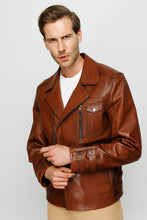 Load image into Gallery viewer, The Monola Tan Leather Men Jacket