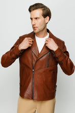 Load image into Gallery viewer, The Monola Tan Leather Men Jacket
