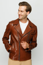 Load image into Gallery viewer, The Monola Tan Leather Men Jacket