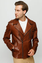 Load image into Gallery viewer, The Monola Tan Leather Men Jacket