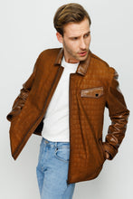 Load image into Gallery viewer, The Emerson Tan Leather Men Jacket