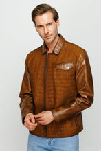 Load image into Gallery viewer, The Emerson Tan Leather Men Jacket