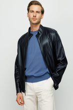Load image into Gallery viewer, The Del Rio Dark Blue Leather Men Jacket