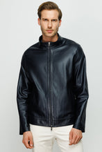 Load image into Gallery viewer, The Del Rio Dark Blue Leather Men Jacket