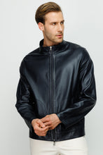 Load image into Gallery viewer, The Del Rio Dark Blue Leather Men Jacket