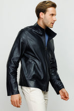 Load image into Gallery viewer, The Del Rio Dark Blue Leather Men Jacket
