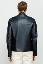 Load image into Gallery viewer, The Del Rio Dark Blue Leather Men Jacket