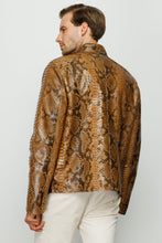 Load image into Gallery viewer, The Boss Pythn Tan Leather Men Jacket