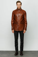 Load image into Gallery viewer, The Barclay Brown Leather Men Jacket
