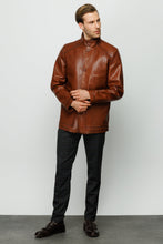 Load image into Gallery viewer, The Barclay Brown Leather Men Jacket