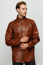 Load image into Gallery viewer, The Barclay Brown Leather Men Jacket
