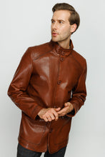 Load image into Gallery viewer, The Barclay Brown Leather Men Jacket