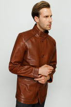 Load image into Gallery viewer, The Barclay Brown Leather Men Jacket
