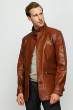 Load image into Gallery viewer, The Barclay Brown Leather Men Jacket
