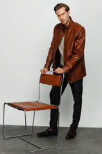 Load image into Gallery viewer, The Barclay Brown Leather Men Jacket