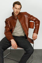 Load image into Gallery viewer, The Barclay Brown Leather Men Jacket