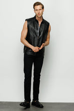 Load image into Gallery viewer, The Veyo Black Leathern Vest Men Jacket