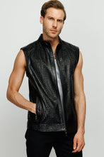 Load image into Gallery viewer, The Veyo Black Leathern Vest Men Jacket