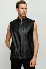 Load image into Gallery viewer, The Veyo Black Leathern Vest Men Jacket