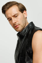 Load image into Gallery viewer, The Veyo Black Leathern Vest Men Jacket