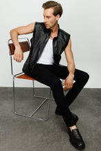 Load image into Gallery viewer, The Veyo Black Leathern Vest Men Jacket