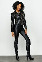 Load image into Gallery viewer, The Queen Pythn Skin Black Leather Women Jacket
