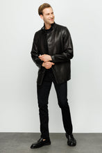 Load image into Gallery viewer, The Barclay Black Leather Men Jacket