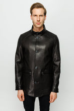 Load image into Gallery viewer, The Barclay Black Leather Men Jacket