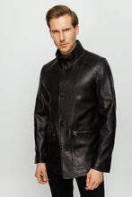 Load image into Gallery viewer, The Barclay Black Leather Men Jacket