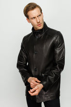 Load image into Gallery viewer, The Barclay Black Leather Men Jacket