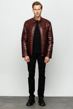 Load image into Gallery viewer, The Wilkerson Burgundy Leather Men Jacket