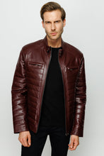 Load image into Gallery viewer, The Wilkerson Burgundy Leather Men Jacket